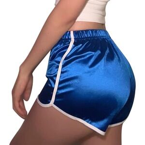Blue Satin Short Shorts Size L 💙💙💙